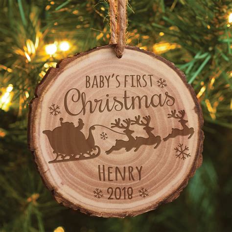 babys first christmas ornament personalized